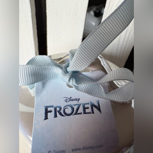 Disney Frozen Rae Dunn White Ceramic Olaf Baby Canister with Blue Ribbon - Picture 2 of 3